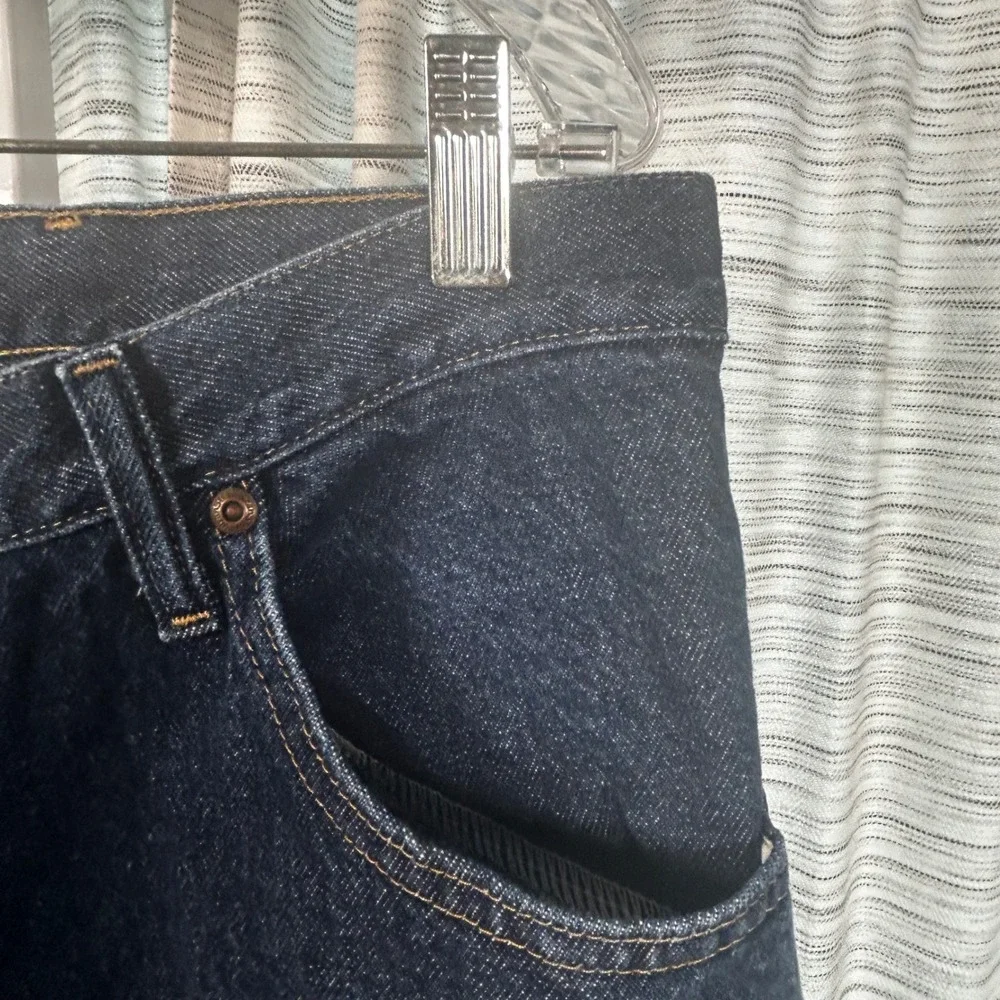 Wrangler Jeans Dark Blue Mens 38x32 Premium Quality Straight Leg Denim EUC